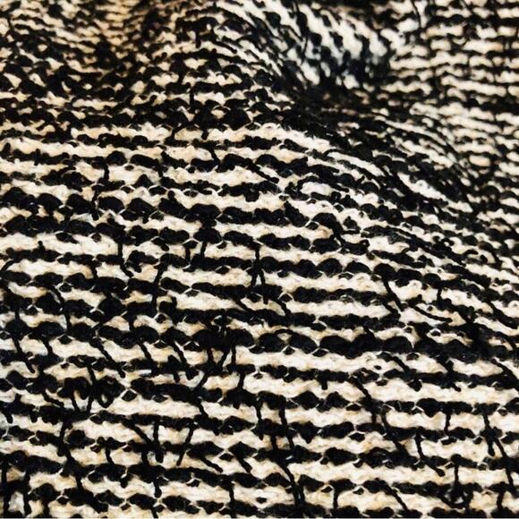 REBECCA TAYLOR Short Sleeve Stretch Tweed Shift Black White Dress Women Size 10 - Picture 7 of 10